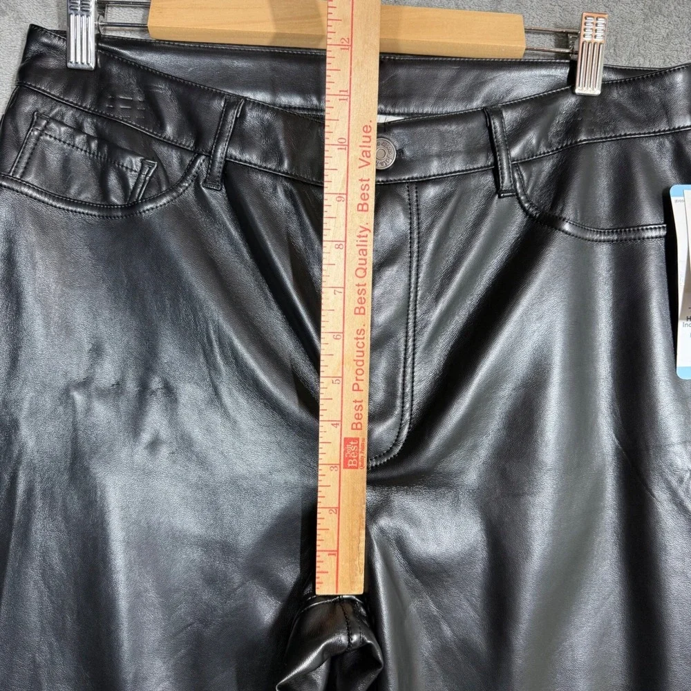 Joie Womens 10 Black Vegan Leather Pants High Rise Straight Leg Lined NWT